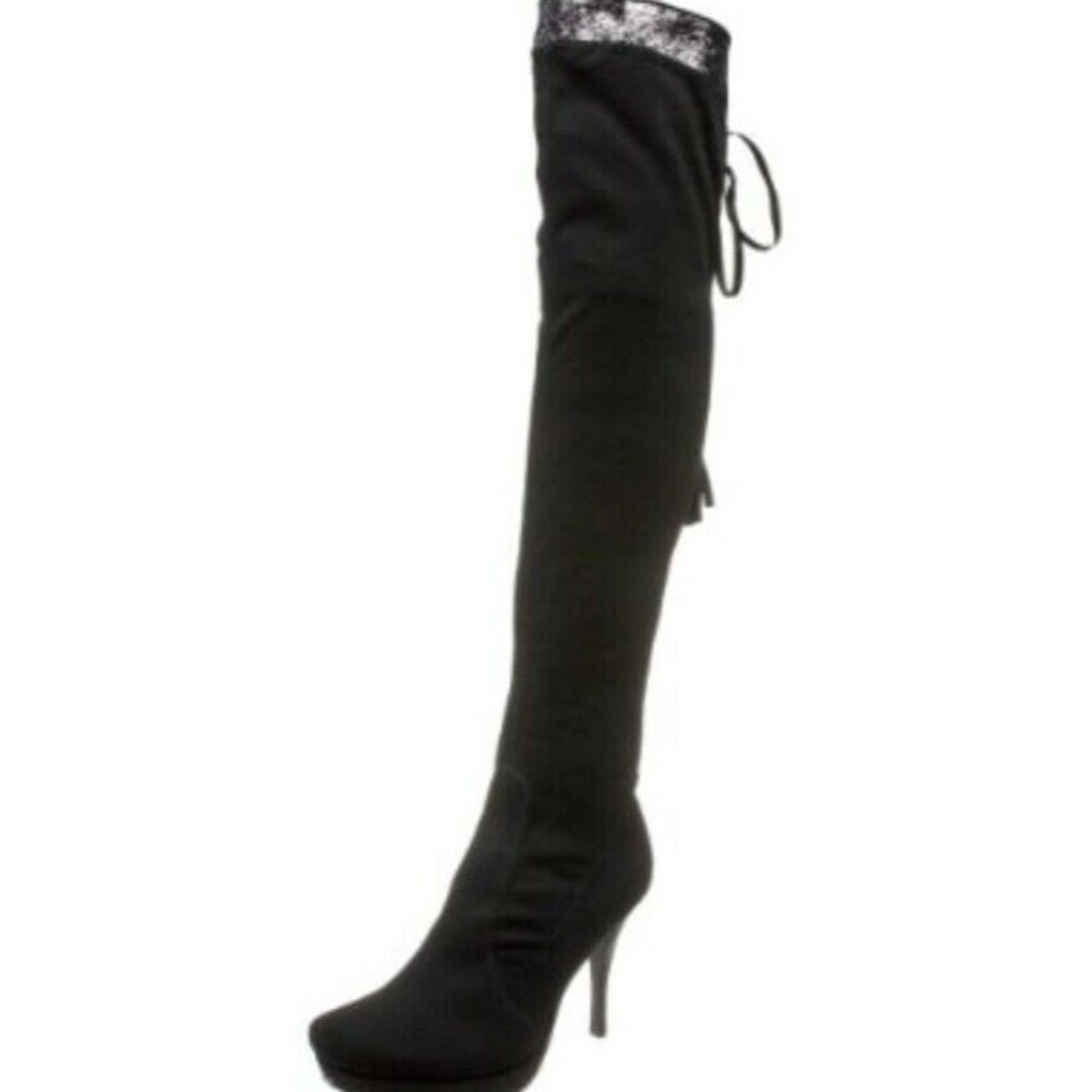 Nina Women's Boots Maguire Black Street Side Over The Knee Boot Size 6 NWB